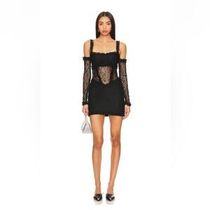 More to Come Ezra Lace Cut Out Dress in Black